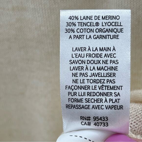 Toad&Co Merino Wool Gypsy Crewneck Sweater Cream Lightweight Organic Size Med - Picture 11 of 11